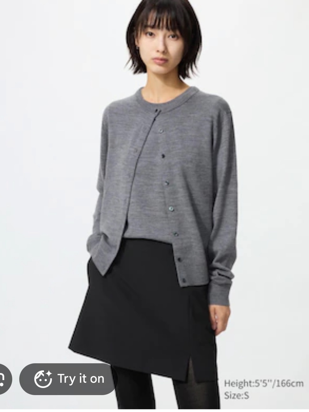 Uniqlo Black Mini Skirt with Subtle Side Slit